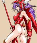  dragoon faris_scherwiz final_fantasy final_fantasy_v long_hair lowres oekaki polearm purple_hair red_armor solo spear weapon 