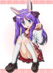  bunny_ears highres hiiragi_kagami lucky_star panties pantyshot rabbit_ears school_uniform serafuku skirt takumi_(pixiv_41899) takumi_(rozen_garten) underwear 