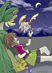  1girl animated animated_gif jirachi pokemon pokemon_(creature) tropius 