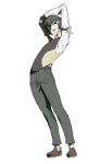  arched_back arms_up butler error hellsing hellsing:_the_dawn loafers male miwa_hitomi pants shoes short_hair trousers vest walter 