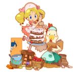  cake chicken food maid pastry puchi_puchi_virus twintails ukke 