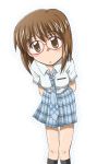  brown_hair glasses hagiwara_yukiho idolmaster necktie rough_time_school school_uniform short_hair solo yoshiwo_(kanikama) yoshiwo_(pixiv27580) 