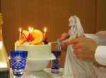  cake candle dress food fruit orange oranges paper_child papercraft pastry photo sasaki_yukinojou sword weapon wedding_dress 