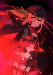  1girl black_gloves black_hat black_legwear black_panties black_shorts blonde_hair breasts capelet cleavage cowboy_shot dutch_angle fate/grand_order fate_(series) fingerless_gloves floating_hair garter_straps gloves groin hair_between_eyes hat heroine_x heroine_x_(alter) highleg highleg_panties jianmo_sl long_hair looking_at_viewer midriff navel open_clothes open_shorts panties parted_lips red_eyes saber short_shorts shorts small_breasts solo standing stomach thigh-highs underwear visor_cap 