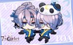  7&#039;scarlet blue_eyes chibi kurahana_chinatsu kushinada_toa purple_hair 