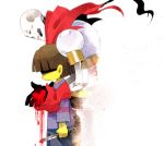  1boy esuannte frisk_(undertale) knife papyrus_(undertale) undertale weapon 