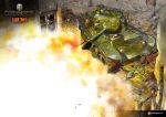  artist_request explosion ground_vehicle highres military military_vehicle motor_vehicle no_humans official_art ruins sta-1 tank wargaming_japan window world_of_tanks 