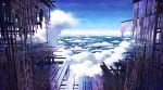  aoha_(twintail) architecture blue_sky clouds day highres no_humans ocean original reflection scenery science_fiction sky under_construction 
