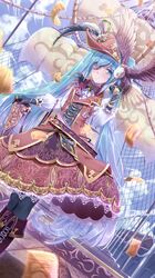  1girl absurdres aqua_eyes aqua_hair bird boots dress dutch_angle eyepatch gloves hat hatsune_miku highres knee_boots long_hair mast pantyhose twintails very_long_hair vocaloid xuanlin_jingshuang 