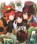 ars&egrave;ne_lupin brown_hair cardia_(code:_realize) code:_realize green_eyes impey_barbicane miko_(artist) yellow_eyes 
