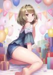  banner birthday blue_eyes dress green_eyes green_hair heterochromia idolmaster idolmaster_cinderella_girls short_hair takagaki_kaede 