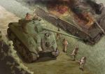  6+boys earasensha grass ground_vehicle gun m4_sherman machine_gun military military_vehicle motor_vehicle multiple_boys real_life sherman_firefly tank tiger_i weapon 