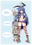  &gt;_&lt; 1girl 2017 ahoge anchor_hair_ornament black_hairband black_panties blue_background blue_hair character_name closed_eyes cosplay dated elbow_gloves eyebrows_visible_through_hair full_body gloves hair_ornament hairband hand_on_hip happy_birthday izumi_konata kantai_collection long_hair looking_to_the_side lucky_star mizushima_(p201112) navel panties rensouhou-chan shimakaze_(kantai_collection) shimakaze_(kantai_collection)_(cosplay) smile standing striped striped_legwear thigh-highs underwear very_long_hair white_gloves 