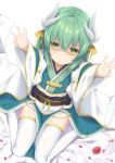  berserker_(kiyohime) blush fate/grand_order green_eyes green_hair horns kimono long_hair smile 
