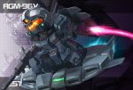  base_jabber beam_rifle beam_saber character_name energy_gun glowing glowing_eyes gundam gundam_unicorn jesta mecha memento_vivi no_humans one_knee zoom_layer 