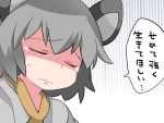  1girl animal_ears capelet closed_eyes commentary_request gloom_(expression) grey_hair hammer_(sunset_beach) mouse_ears nazrin solo tears touhou translation_request upper_body 