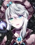  1girl ainchase_ishmael black_gloves blue_eyes chuki_(lydia) elsword glint gloves green_eyes heterochromia highres index_finger_raised looking_at_viewer open_mouth upper_body 