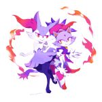  2girls animal_ears blaze_the_cat braixen cat cat_ears cat_tail fire fox fox_ears furry gloves hal high_heels multiple_girls no_humans pokemon purple_fur red_eyes shiny_pokemon shoes signature simple_background smile sonic_the_hedgehog tail white_background yellow_eyes 