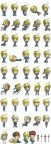  00s 1boy 1girl absurdres blonde_hair chibi emiya_shirou fate/stay_night fate_(series) game_sprite highres long_image saber sprite_sheet tall_image velox 