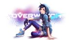  artist_request brown_hair graffiti_tracer highres hood hoodie overwatch tracer_(overwatch) 