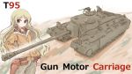  1girl artist_request english green_eyes ground_vehicle highres jacket long_hair military military_vehicle motor_vehicle original t28_super_heavy_tank t95 tank tank_destroyer 
