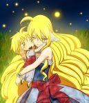  august_dragneel blonde_hair carry child fairy_tail family happy hug mavis_vermilion mother_and_son 