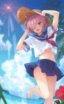  blush fate/grand_order hat matthew_kyriellite pink_hair purple_eyes seifuku short_hair smile 