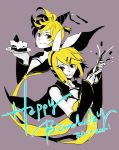  blonde_hair cake food kagamine_len kagamine_rin party_popper pastry reika_(artist) siblings siting_zeng twins vocaloid 