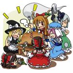  food hakurei_reimu hitodama ibuki_suika kirisame_marisa konpaku_youmu konpaku_youmu_(ghost) saigyouji_yuyuko touhou yukkuri_shiteitte_ne 