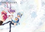  braid camera nagisa_honoka original snow snowflakes thigh-highs thighhighs twin_braids zettai_ryouiki 