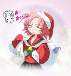  izumi_konata kogami_akira long_sleeves lucky_star pink_hair santa_costume santa_hat shiraishi_minoru short_hair stocking_cap translated yamasaki_wataru 