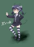  death_the_kid fang genderswap short_hair soul_eater striped thigh-highs thighhighs twintails yellow_eyes zettai_ryouiki 