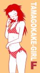  :p flat_chest kzm long_hair polka_dot polka_dot_bikini polka_dot_swimsuit red_hair redhead side-tie_bikini swimsuit tongue 