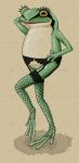  fishnets frog garter_belt lipstick makeup pose thigh-highs what 