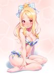  bikini blonde_hair blush idolmaster idolmaster_cinderella_girls long_hair mochizuki_hijiri red_eyes 