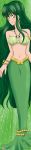  1girl absurdres full_body green_eyes green_hair highres long_hair long_image luana_morado mermaid mermaid_melody_pichi_pichi_pitch monster_girl shell_necklace smiley_face tall_image touin_rina 