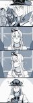  +++ 10s 4girls ? bare_shoulders bismarck_(kantai_collection) blush bottle braid checkered checkered_necktie collared_shirt comic crown dress drunk eyebrows_visible_through_hair eyepatch french_braid gloves greyscale grin hair_between_eyes hairband hat headgear highres holding holding_bottle japanese_clothes jewelry kantai_collection kimono long_hair military military_hat military_uniform mini_crown monochrome multiple_girls necklace necktie off-shoulder_dress off_shoulder peaked_cap shirt short_hair short_sleeves shoukaku_(kantai_collection) sleeveless smile straight_hair tenryuu_(kantai_collection) uniform warspite_(kantai_collection) weidashming window 