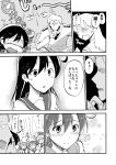  10s 1boy 4girls admiral_(kantai_collection) akebono_(kantai_collection) comic greyscale ichiei kantai_collection monochrome multiple_girls oboro_(kantai_collection) sazanami_(kantai_collection) translation_request ushio_(kantai_collection) 