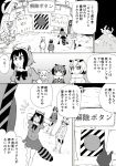  4girls :d :o ^_^ animal_ears atou_rie closed_eyes coat comic common_raccoon_(kemono_friends) eurasian_eagle_owl_(kemono_friends) fennec_(kemono_friends) fox_ears fox_tail greyscale kemono_friends long_sleeves marker_(medium) monochrome multiple_girls northern_white-faced_owl_(kemono_friends) open_mouth raccoon_ears raccoon_tail shirt skirt smile tail traditional_media translation_request 