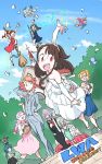  6+girls amanda_o&#039;neill barbara_(little_witch_academia) bible bouquet braid bride cake closed_eyes constanze_amalie_von_braunschbank-albrechtsberger copyright_name diana_cavendish dress flower food green_eyes groom hair_over_one_eye hand_on_hip hanna_(little_witch_academia) highres jasminka_antonenko kagari_atsuko kuzu_v little_witch_academia lotte_jansson multiple_girls purple_hair red_eyes shiny_chariot sucy_manbavaran tree wedding_dress wife_and_wife yuri 