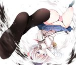  10s 1girl beret black_hat black_legwear blue_eyes blush breasts bright_pupils double-breasted epaulettes feet foreshortening frilled_sleeves frills hair_ribbon hat highres kantai_collection kashima_(kantai_collection) kneehighs large_breasts legs_apart long_hair long_sleeves looking_at_viewer medium_breasts military military_uniform miniskirt no_shoes oouso_(usotsukiya) panties pantyshot pink_panties pleated_skirt red_ribbon ribbon simple_background skirt socks soles solo spinning_bird_kick street_fighter tareme thighs underwear uniform upside-down upskirt visible_air white_background white_hair 