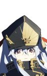  1girl gunpuku_no_himegimi hat highres ika_chan military military_uniform re:creators red_eyes shako_cap solo uniform white_background white_hair 