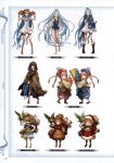  1girl absurdres armlet backpack bag bare_shoulders barefoot bell bird blue_eyes blue_hair boots bridal_gauntlets cloak dress earmuffs frills fur_trim glasses granblue_fantasy halloween halloween_costume harbin hat highres hood hooded_cloak knee_boots long_hair looking_at_viewer lyria_(granblue_fantasy) minaba_hideo official_art one-piece_swimsuit open_mouth parrot pink_hair pointy_ears pom_pom_(clothes) puffy_shorts ribbon sandals santa_costume santa_hat scan scarf shoes short_dress short_hair shorts simple_background sleeveless sleeveless_dress smile straw_hat striped striped_legwear sunglasses swimsuit very_long_hair white_dress 