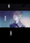  1boy blue_eyes comic fabri original pixiv_fantasia pixiv_fantasia_fallen_kings solo translation_request uniform 