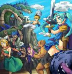  animal_ears aqua_eyes aqua_hair blonde_hair blue_eyes blue_hair boots bow bunny_girl bunny_tail bunnysuit cape circlet clouds commentary_request cosplay dragon_quest dragon_quest_iii dress hair_bow hatsune_miku hydra jester_(dq3) kagamine_len kagamine_rin kurio long_tongue megurine_luka one_eye_closed panties pink_hair rabbit_ears roto sky slime_(dragon_quest) striped striped_panties sword tail thigh-highs tongue tongue_out turban twintails underwear vocaloid weapon zombie 