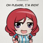  blackrose14344 chibi crossover highres looking_at_viewer love_live! love_live!_school_idol_project nishikino_maki open_mouth redhead short_hair smile smirk smug wendy&#039;s 