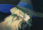  black_background blonde_hair blue_eyes diana_cavendish hat highres little_witch_academia long_hair looking_at_viewer reiesu_(reis) solo wavy_hair witch witch_hat 