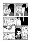  /\/\/\ 2girls ? blush comic flying_sweatdrops full-face_blush greyscale hair_ornament hairclip highres incest incipient_kiss long_hair mochi_au_lait monochrome multiple_girls no_nose original short_hair siblings sisters spoken_question_mark translated yuri 