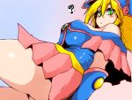  1girl bare_shoulders blonde_hair blush blush_stickers breasts dark_magician_girl duel_monster green_eyes hat isuna large_breasts long_hair pentacle solo wizard_hat yu-gi-oh! yuu-gi-ou_duel_monsters 
