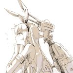  elbow_gloves from_side gloves hairband kantai_collection long_hair monochrome profile rensouhou-chan shimakaze_(kantai_collection) sketch 